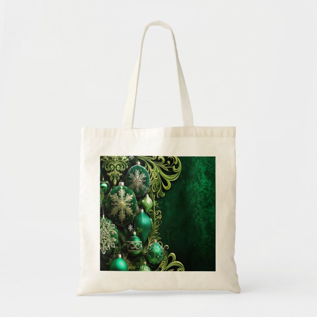Bolsa Tote Saco de Compras de Férias com Enfeites Decorativos (Frente)