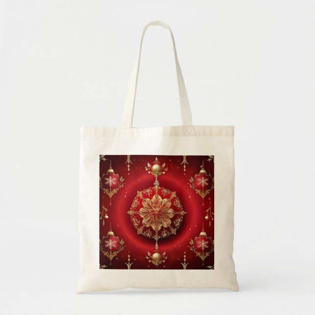 Bolsa Tote Saco de Compras de Festa com Enfeites Decorativos  (Frente)