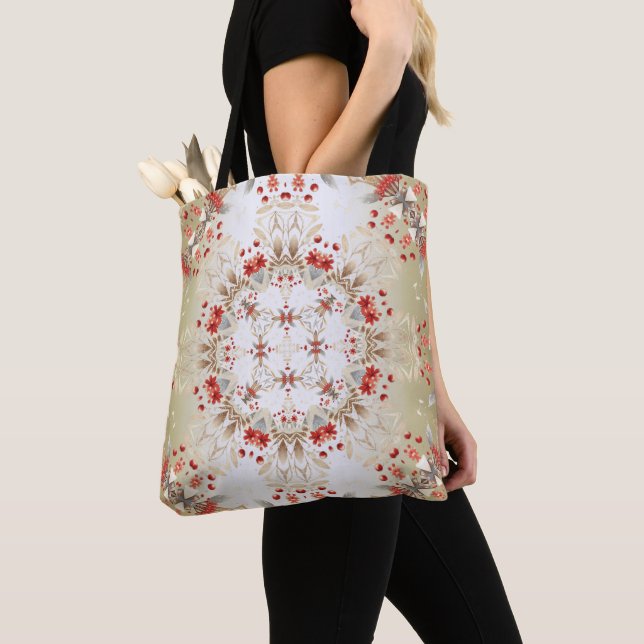 Bolsa Tote Saco de Compras de Flores de Férias Modernas (Close Up)
