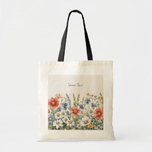 Bolsa Tote Saco de Compras de Flores Silvestres Coloridas