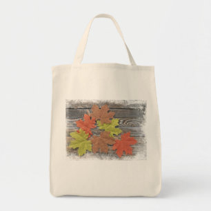 Bolsa Tote Saco de Compras de Folhas Espalhadas