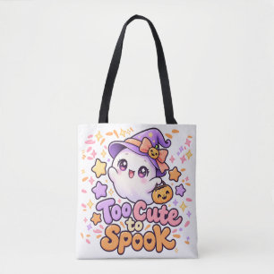 Bolsa Tote Saco de Compras de Halloween Fantasma Fofo Demais