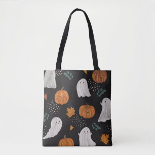 Bolsa Tote Saco de Compras de Halloween – Fantasmas, Abóboras