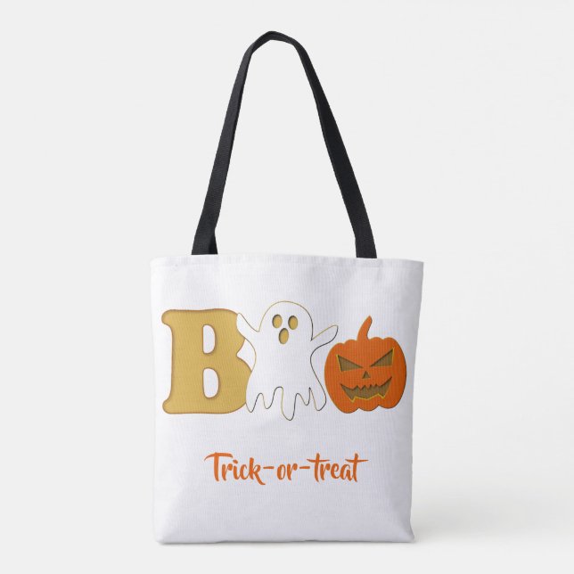 Bolsa Tote Saco de Compras de Halloween Funny Boo (Verso)