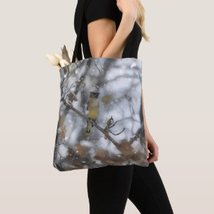 Bolsa Tote Saco de Compras de Inverno com Pássaro Cigano em Á