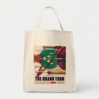 Bolsa Tote Saco de Compras de Lona para Viagens Espaciais Gra