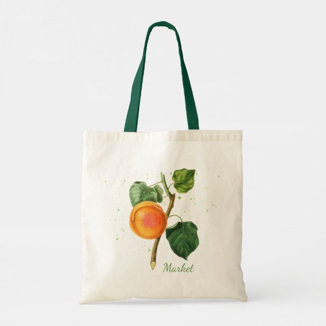 Bolsa Tote Saco de Compras de Mercado de Frutas Laranja (Verso)