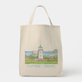Bolsa Tote Saco de Compras de Mercearia do Farol Branco
