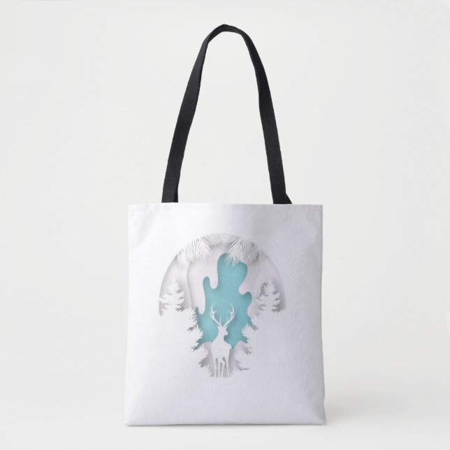 Bolsa Tote Saco de Compras de Natal – Compras Festivas de Fér (Frente)