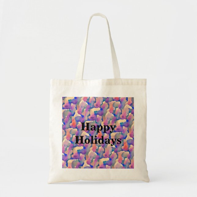 Bolsa Tote Saco de compras de Natal personalizado com padrão  (Frente)