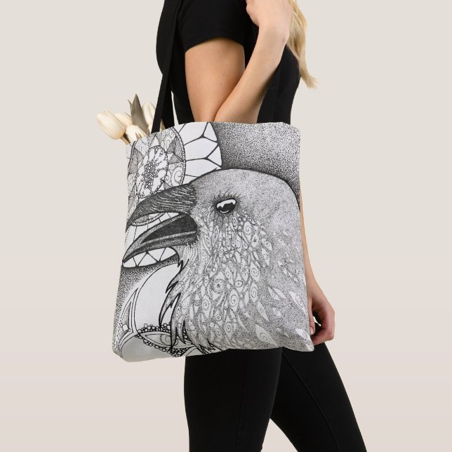 Bolsa Tote Saco de compras de observação de corvos (Close Up)