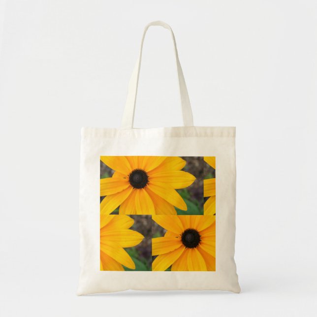 Bolsa Tote Saco de compras de Saco de Flor de Olhos Negros (Frente)