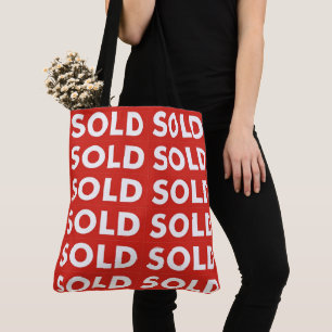 Bolsa Tote Saco de Compras de Supermercado Vermelho Vendido