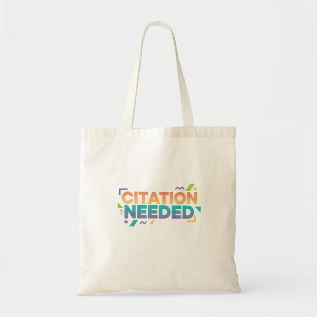 Bolsa Tote Saco de Compras de Verificação de Fato "Citação Ne (Frente)