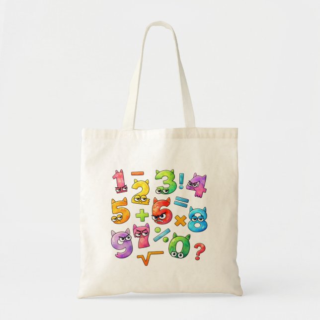 Bolsa Tote Saco de Compras Dia do Número | Aprendizado de Núm (Frente)