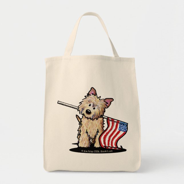 Bolsa Tote Saco de Compras do Cairn Terrier dos EUA (Frente)