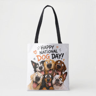 Bolsa Tote Saco de Compras do Dia Nacional do Cachorro Cach