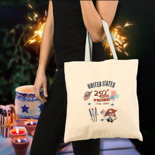 Bolsa Tote Saco de Compras do Gnome Patriótico do 250º Aniver