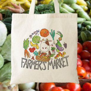 Bolsa Tote Saco de compras do MERCADO DO PRODUTOR por Nicole 