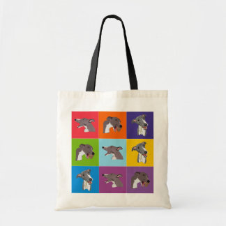 Bolsa Tote Saco de compras do montagem do pop art de Whippet