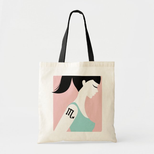 Bolsa Tote Saco de compras do zodíaco - scorpio (Frente)