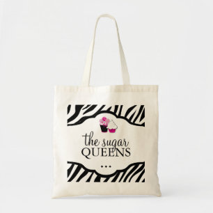 Bolsa Tote Saco de compras Eco-Amigável do cupcake da zebra