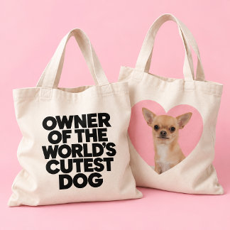 Bolsa Tote Saco de Compras Engraçado para Amantes de Cachorro