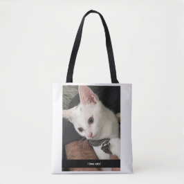 Bolsa Tote Saco de Compras Eu Amo Gatos. Saco de Compras Eu O