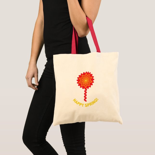 Bolsa Tote Saco de Compras Feliz Primavera (Frente (produto))