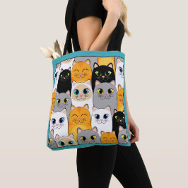 Bolsa Tote Saco de Compras Gatos Felizes