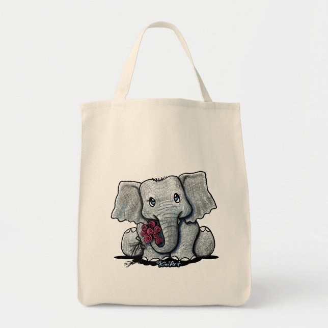 Bolsa Tote Saco de compras KiniArt Elefante (Frente)