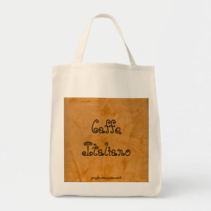 Bolsa Tote Saco de Compras Laranja Toscano Caffe Italiano