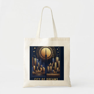 Bolsa Tote Saco de Compras Luxuoso da Cidade dos Sonhos de To