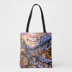 Bolsa Tote Saco de Compras Natal nas Montanhas