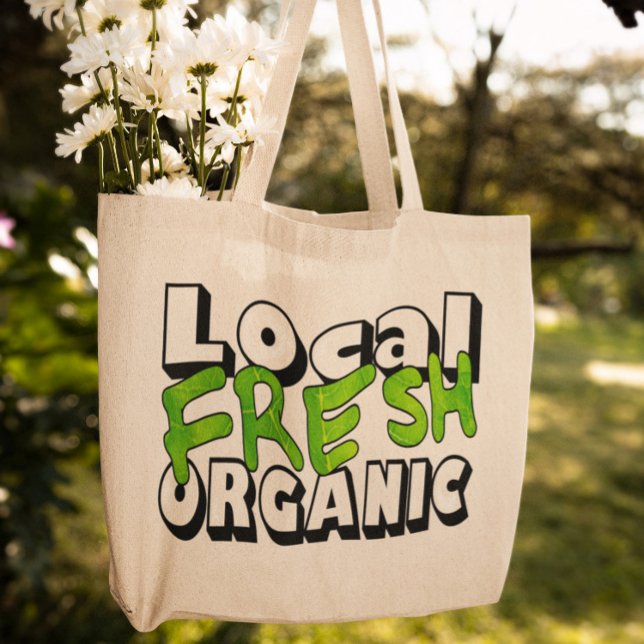 Bolsa Tote Saco de Compras Orgânico Fresco Local (Criador carregado)