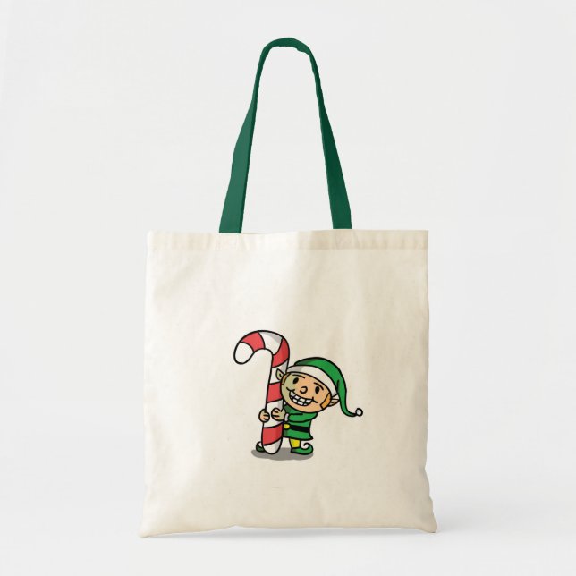 Bolsa Tote Saco de Compras Papai Noel Elfo (Frente)
