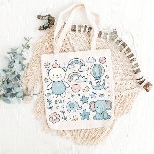 Bolsa Tote Saco de Compras para Chá de Bebê Caprichoso