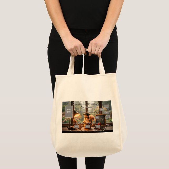 Bolsa Tote Saco de Compras para Professores de Esquilo em Dia (Frente (produto))