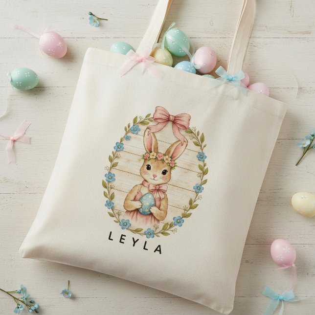 Bolsa Tote Saco de Compras Pastel Personalizado do Coelho da  (Criador carregado)