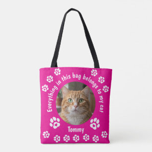Bolsa Tote Saco de Compras Personalizado com Foto de Gato