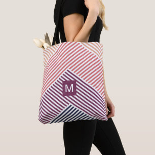 Bolsa Tote Saco de Compras Personalizado Com Padrão de Listra