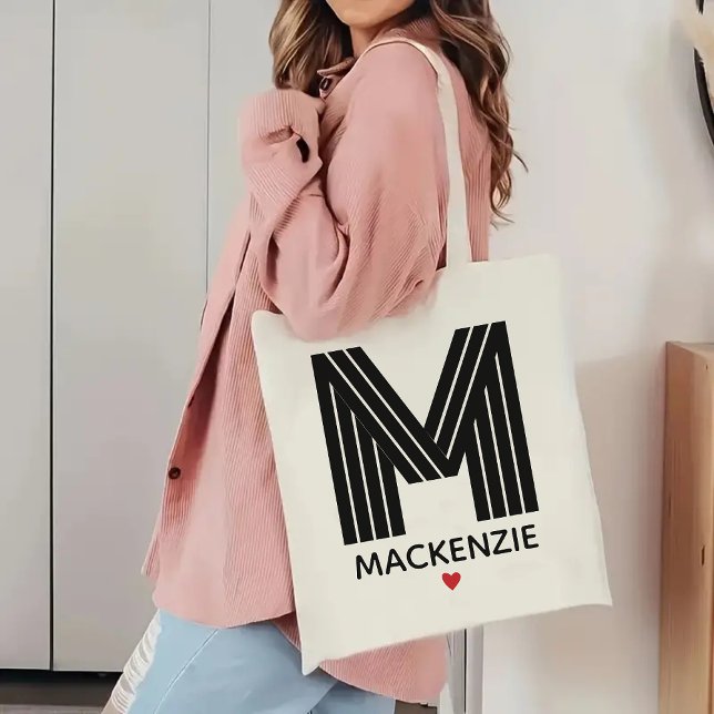 Bolsa Tote Saco de Compras Personalizado de Aniversário e Nat (monogram tote bag, initial name tote, custom name tote, personalized tote bag, minimalist tote bag)