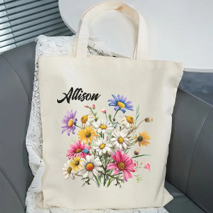 Bolsa Tote Saco de Compras Personalizado de Flores Silvestres