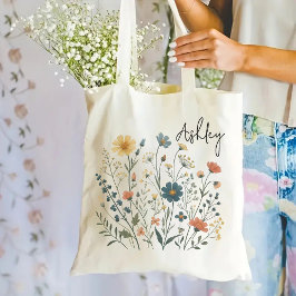 Bolsa Tote Saco de compras personalizado de flores silvestres