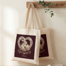 Bolsa Tote Saco de Compras Personalizado do Coelho da Páscoa