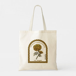 Bolsa Tote Saco de Compras Personalizado Flor do Mês de Nasci