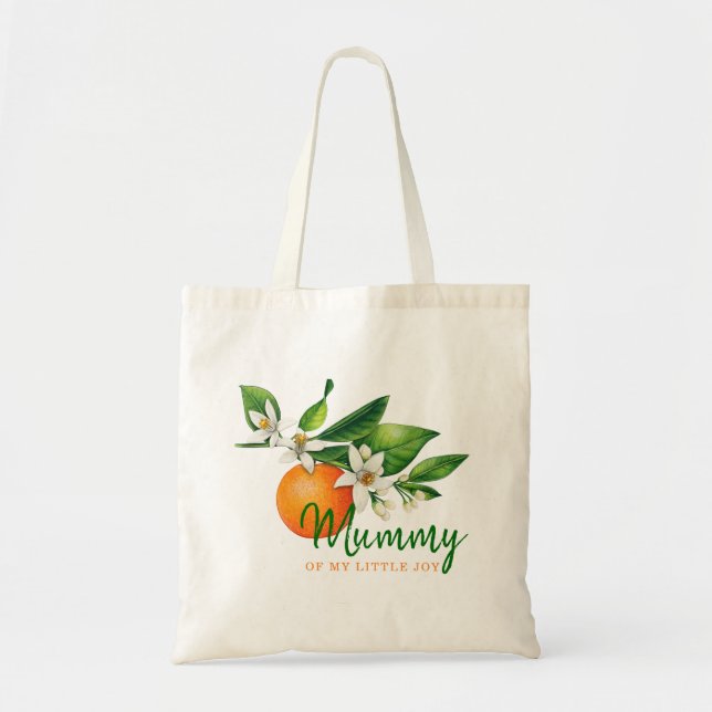 Bolsa Tote Saco de Compras Personalizado para Mamãe no Chá de (Frente)