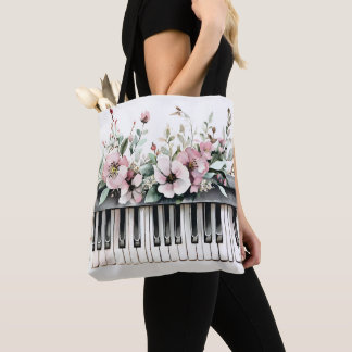 Bolsa Tote Saco de Compras Piano Chaves Buquê Floral 3