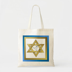 Bolsa Tote Saco de Compras Pombo da Paz Estrela de David