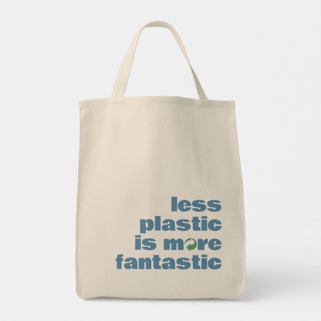 Bolsa Tote Saco de Compras Reutilizáveis com Texto Mínimo (Verso)